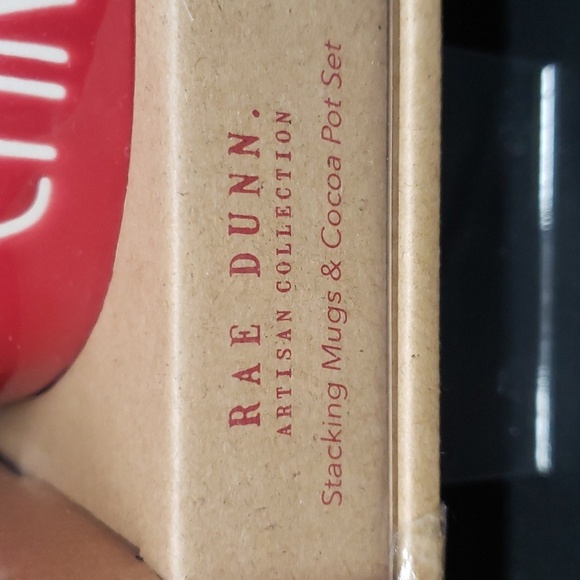 Rae Dunn NWT Cocoa Pot and Stacking Mugs Holiday Gift Set - Picture 4 of 6